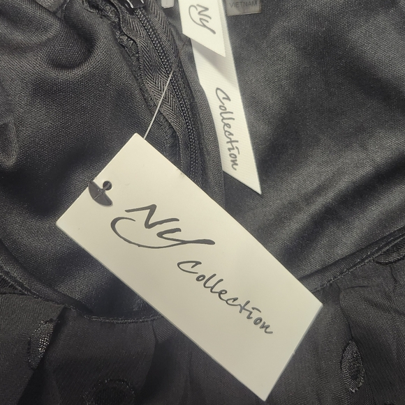 NWT NY Collection A-Line Dress Women’s Small Black Polka Dot Short Sleeve Lined - Picture 7 of 13